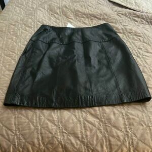 Leather mini skirt black size 8